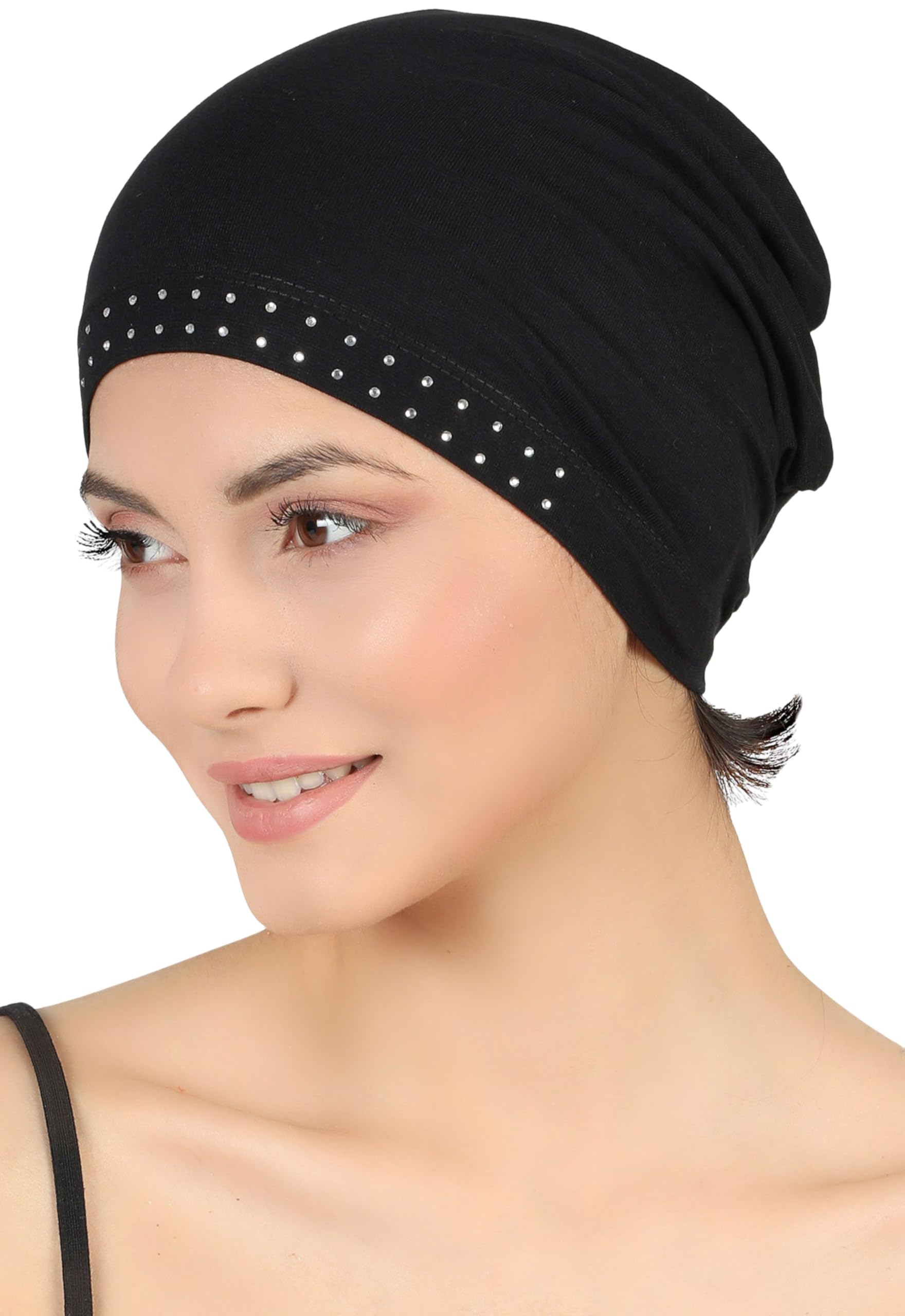 Deresina Jewelled Bamboo Chemo Hat for Women – Ultra-Soft Turban Headwear for Hair Loss, Elegant Beanie & Secure-Fit Headscarf Liner