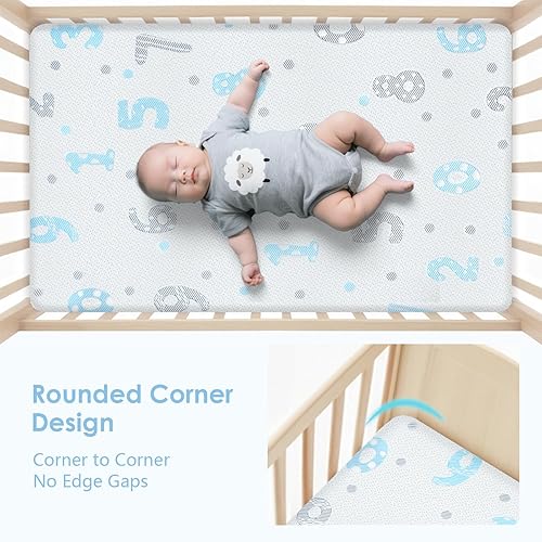 Miniatura 5 de Pack and Play - Cubrecolchón de espuma viscoelástica de doble cara de 38 x 26 pulgadas, colchón portátil para cuna de bebé con funda extraíble