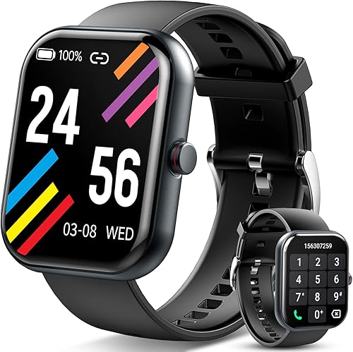 Reloj inteligente para hombres y mujeres, rastreador de actividad física de 1.91 pulgadas con respuestahacer llamadas, IP68 impermeable, más de 110