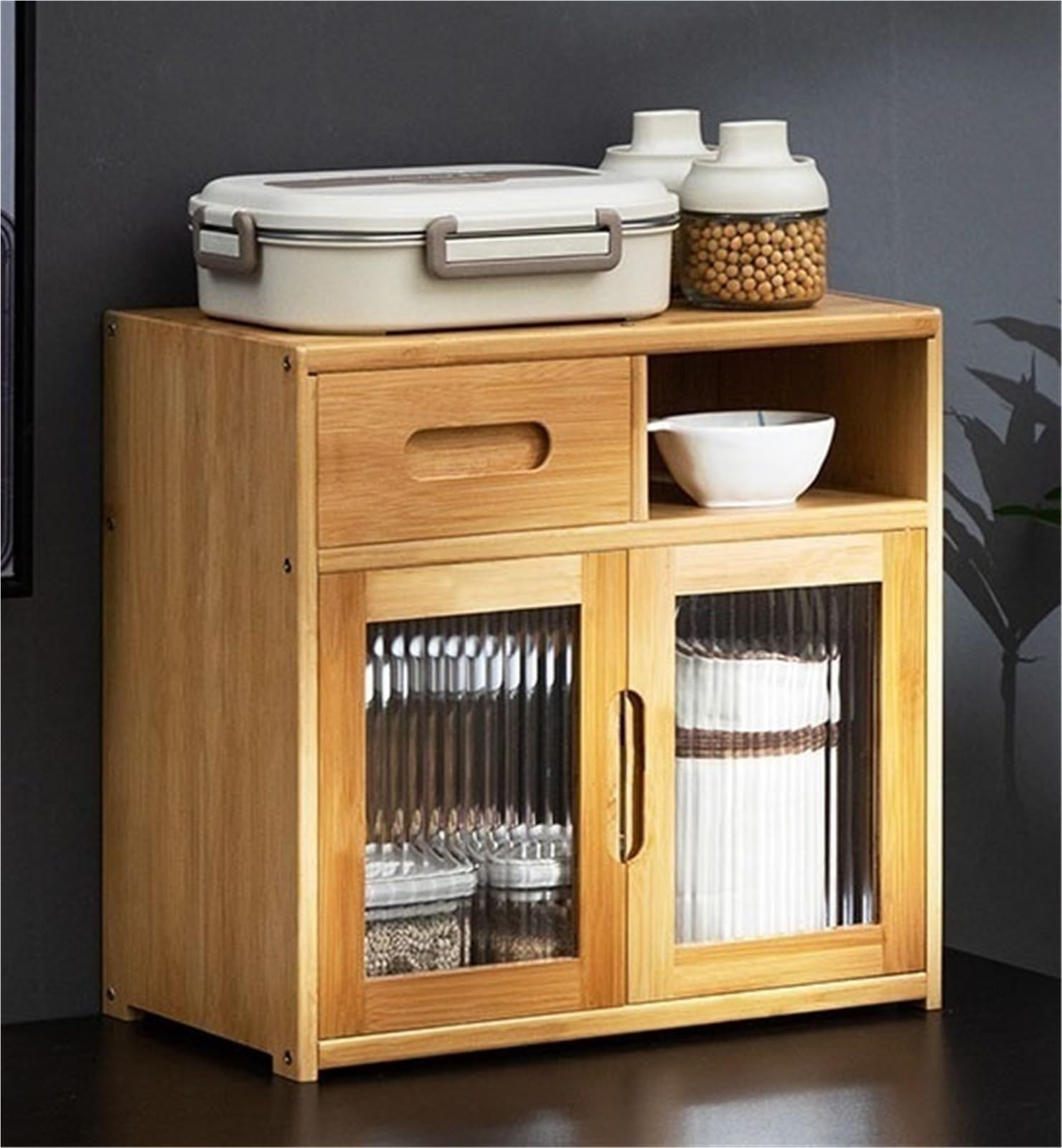 Scolapiatti da cucina in bambù con struttura solida naturale Sto Cabinet s mensola espositore 42 cm nizer per casa e ufficio