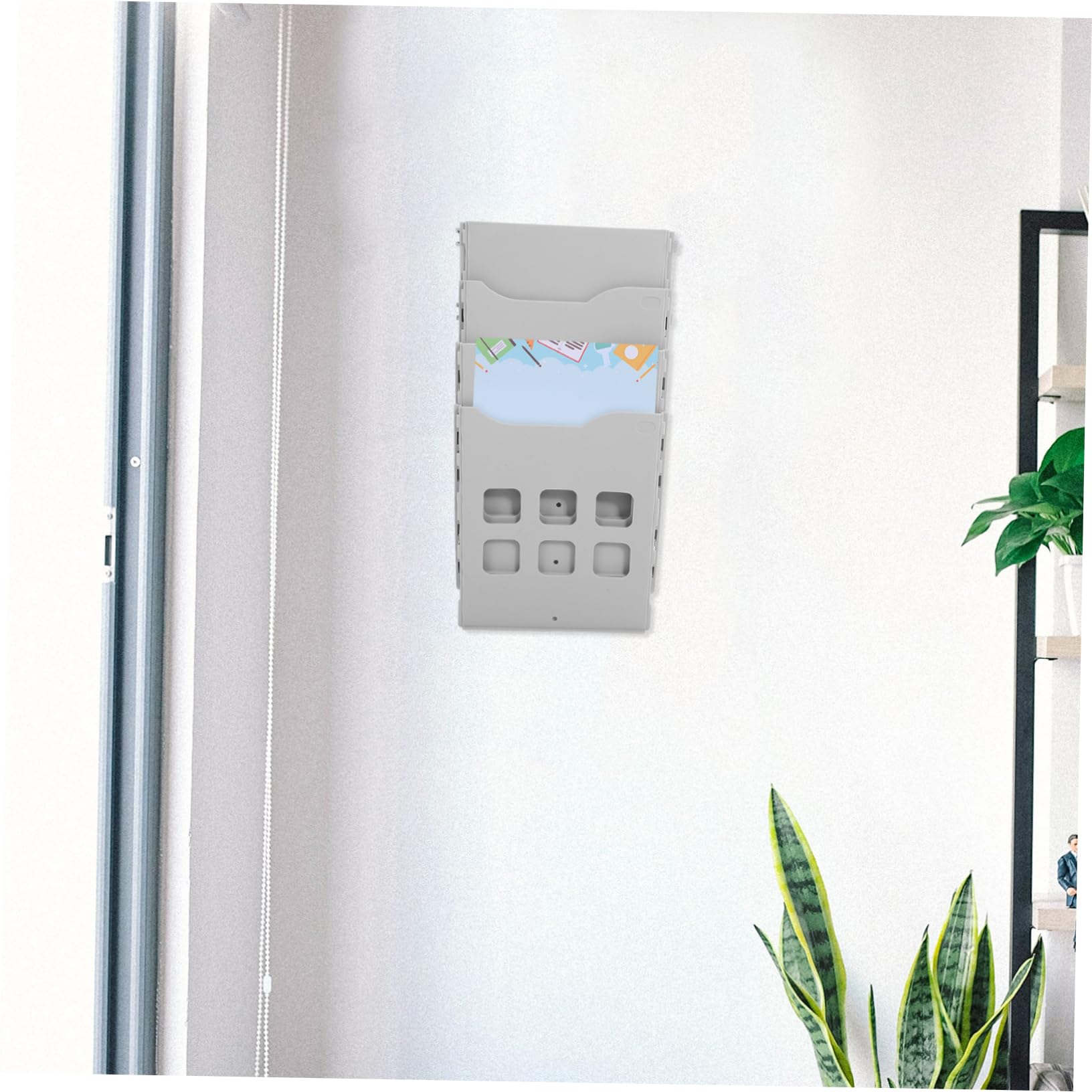 DOITOOL Porte-fichiers Mural Multi-grilles, Organisateur de Documents en Plastique, Grosse Capacité, Structure Robuste, pour Bureau et École