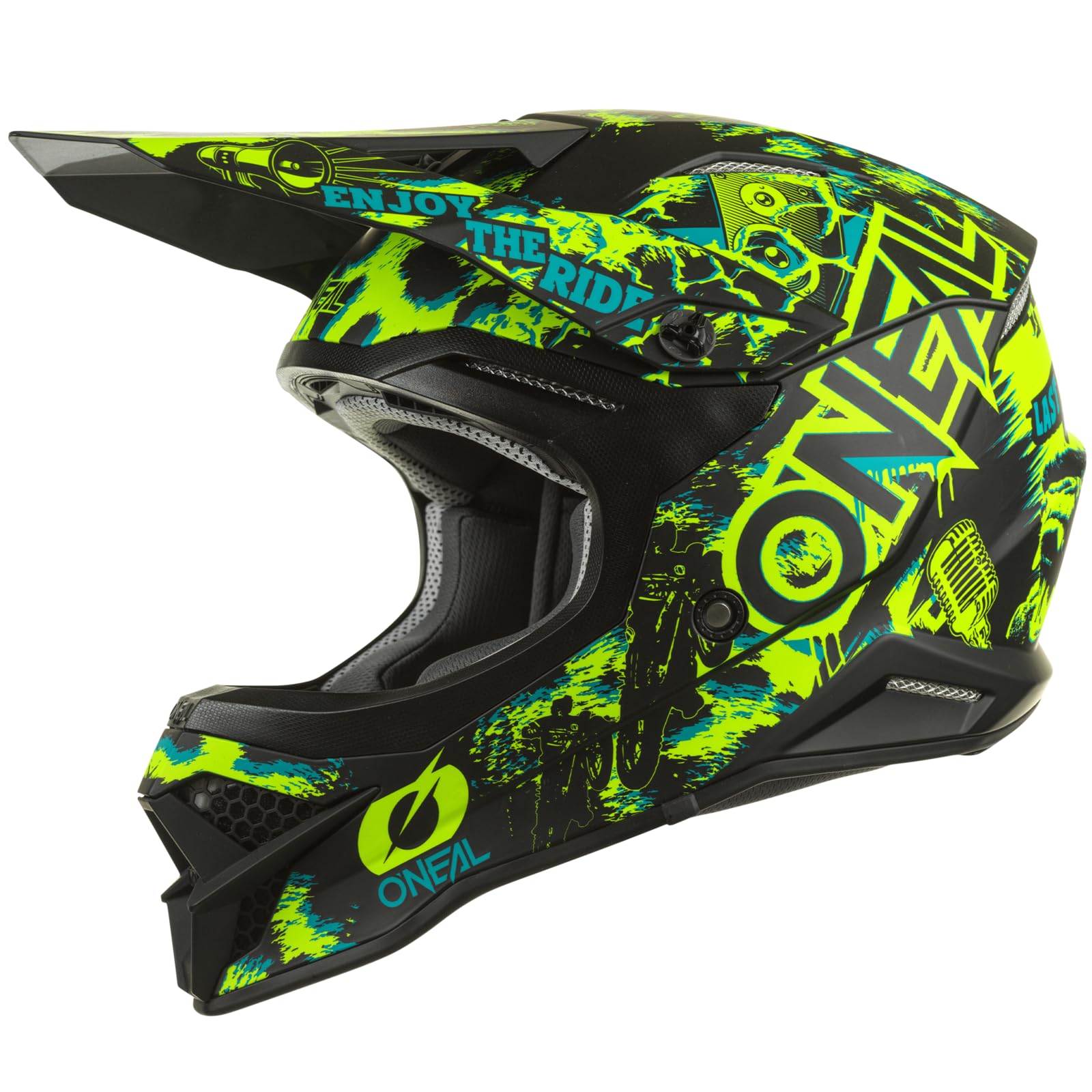 O'Neal | Motocross-Helm | MX Enduro | ABS-Schale, Sicherheitsnorm ECE 2205, Lüftungsöffnungen für optimale Belüftung & Kühlung | 3SRS Helmet Assault V.22 | Erwachsene | Schwarz Neon-Gelb |