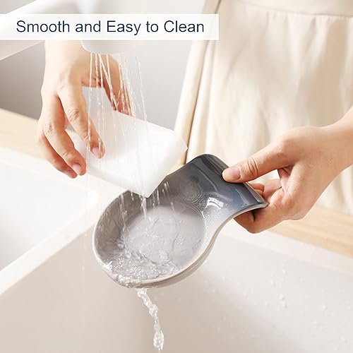 Miniatura 7 de LOVECASA - Soporte para espátula de cerámica, soporte para cuchara para estufa, soporte para cuchara de café de 5.5 pulgadas, soporte para