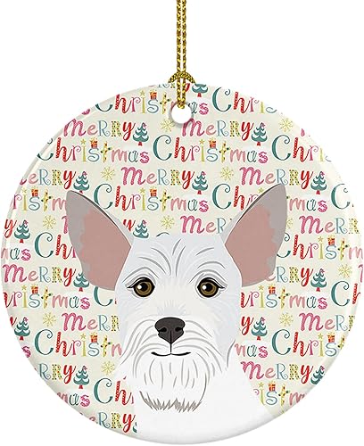 Miniatura 63 de Caroline's Treasures Adorno navideño de husky siberiano en blanco y negro #2 de cerámica para árbol de Navidad, decoración colgante para el hogar,