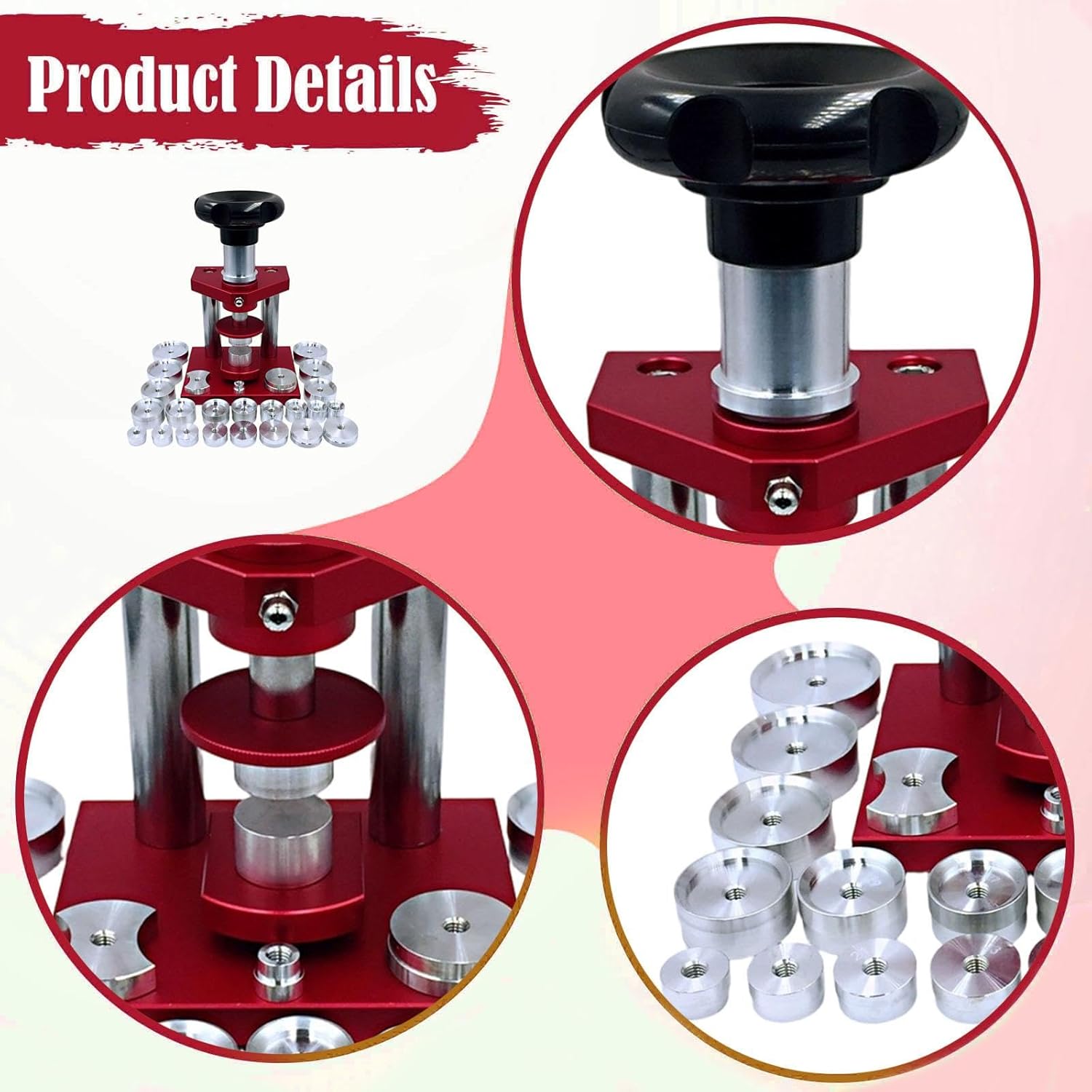 Watch Press Tool Set Watch Repair Tool with Aluminum Dies Watchmaker Repair Kit for Battery Replacement Closing The Cover