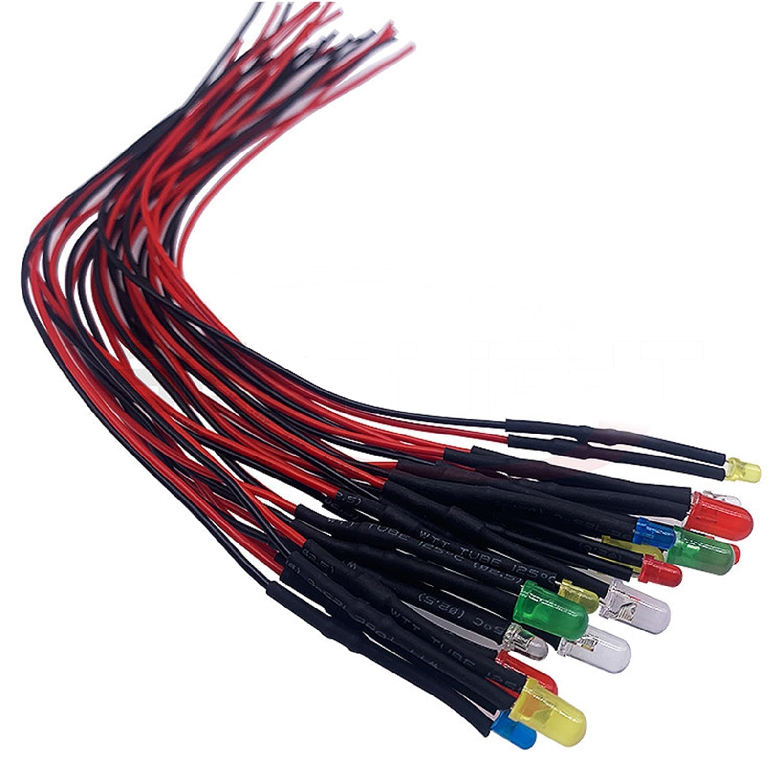 50PCS 12 V 3 mm Diodi a emissione di luci a LED pre-cablati Micro Led Diodi Diffusa Lente Colorata per Modello Assortimento Kit