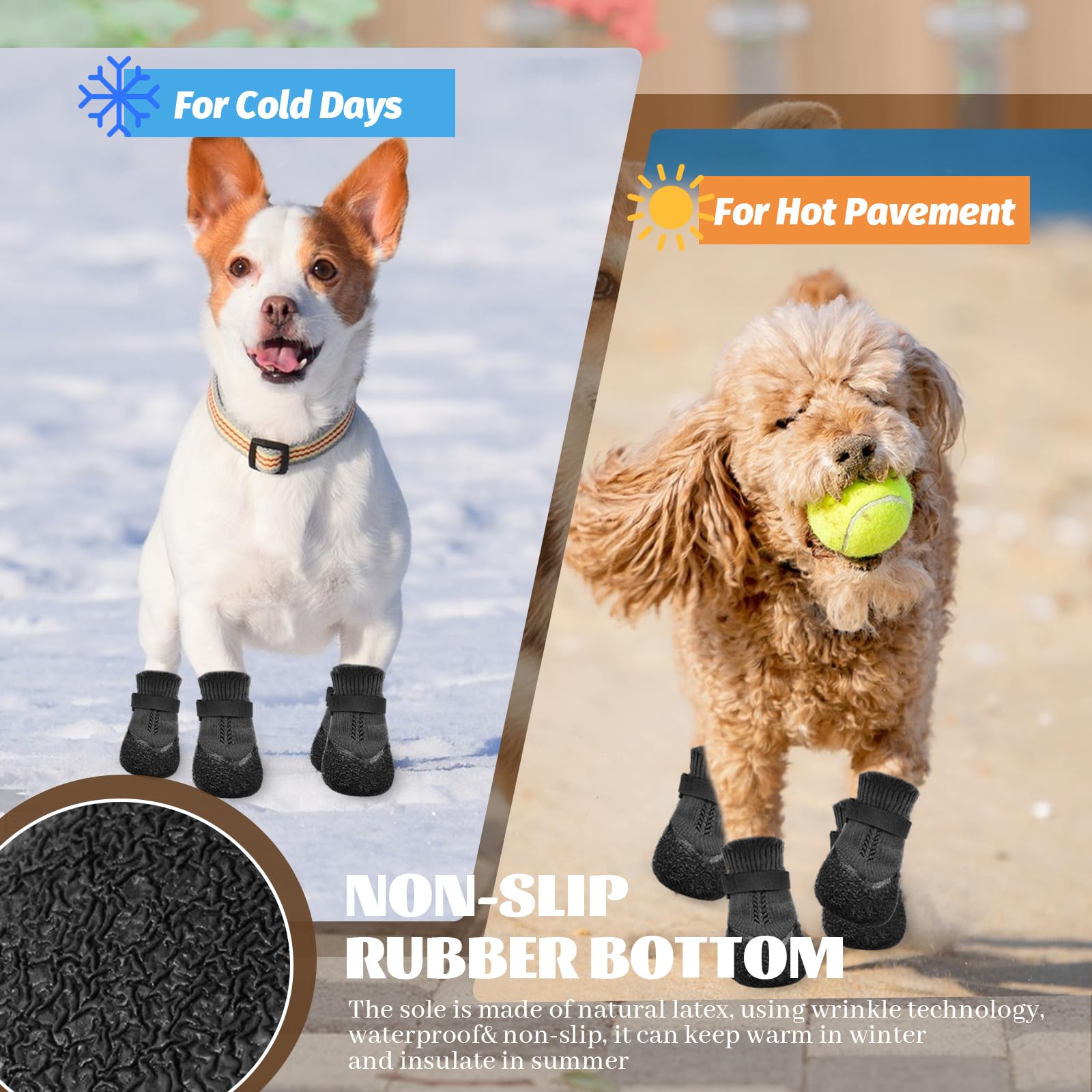 Scarpine Impermeabili Per Cani - Stivaletti Antiscivolo Con Cinghie Regolabili Per Cuccioli E Cani Piccoli