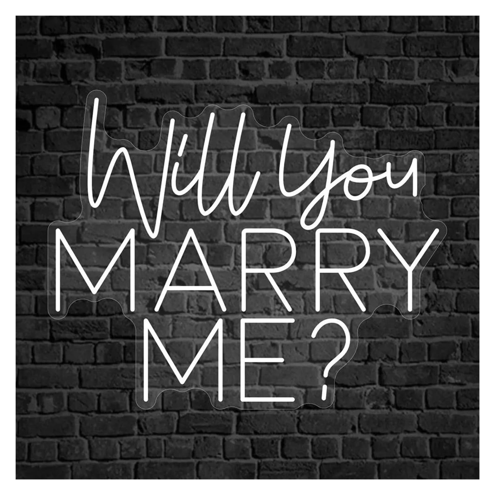 LEMST Signs Lamp Will You Marry Me ? Neon Sign Light for Wedding Proposal Engagement Party Wall Decor Night Light 40cmx50cm(A)