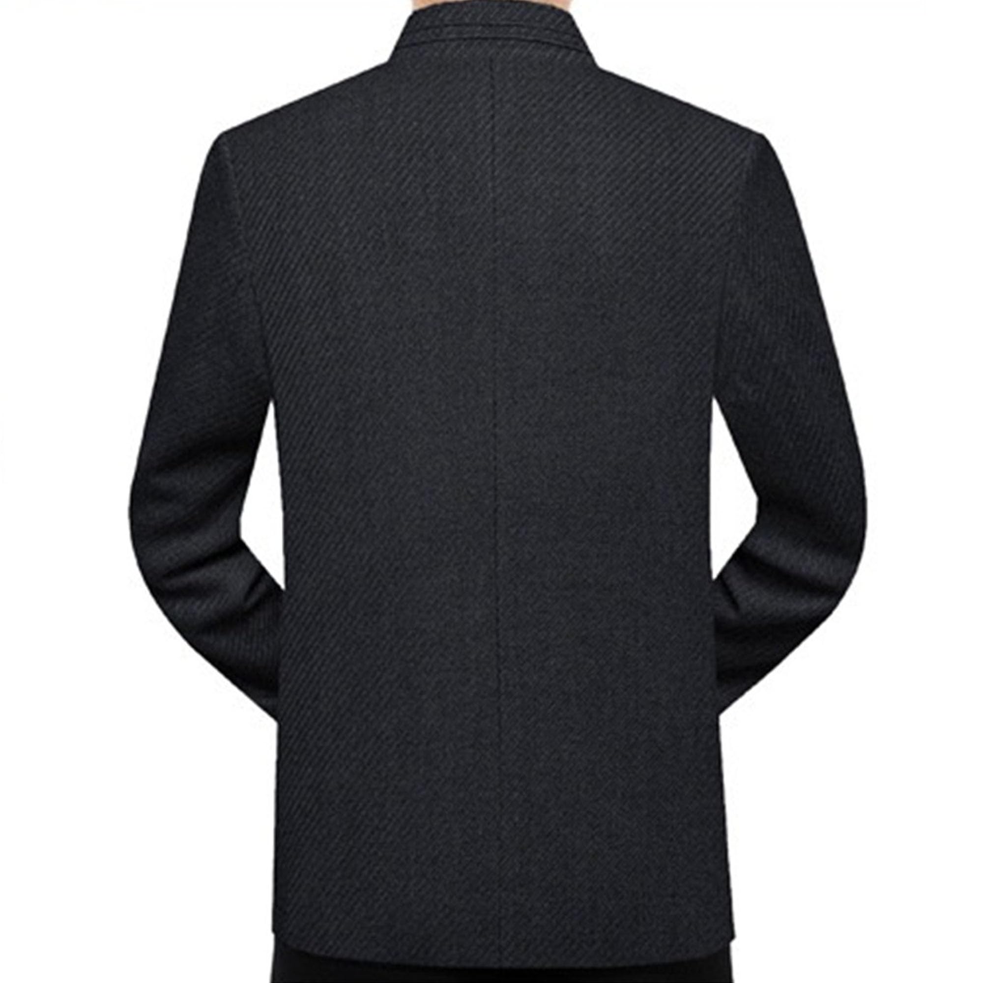 JEShifangjiusu Giacca classica da uomo con colletto alla coreana, slim fit, tunica cinese, con bottoni, colletto alla coreana, cappotti sportivi