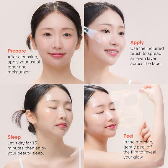 TEREZ & HONOR PDRN Overnight Wrapping Mask - Korean Skin Care Peel Off Facial Mask for Hydration, Firm-Looking Skin & Radiant Glow, Salmon PDRN & Hyaluronic Acid Complex, 3.4 FL OZ