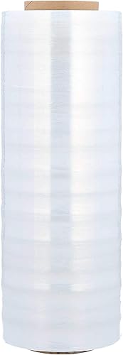 PSBM - Envoltura elástica, 1 paquete, 15 pulgadas x 1500 pies, calibre 80, adherencia de plástico transparente, rollos de película elástica a mano