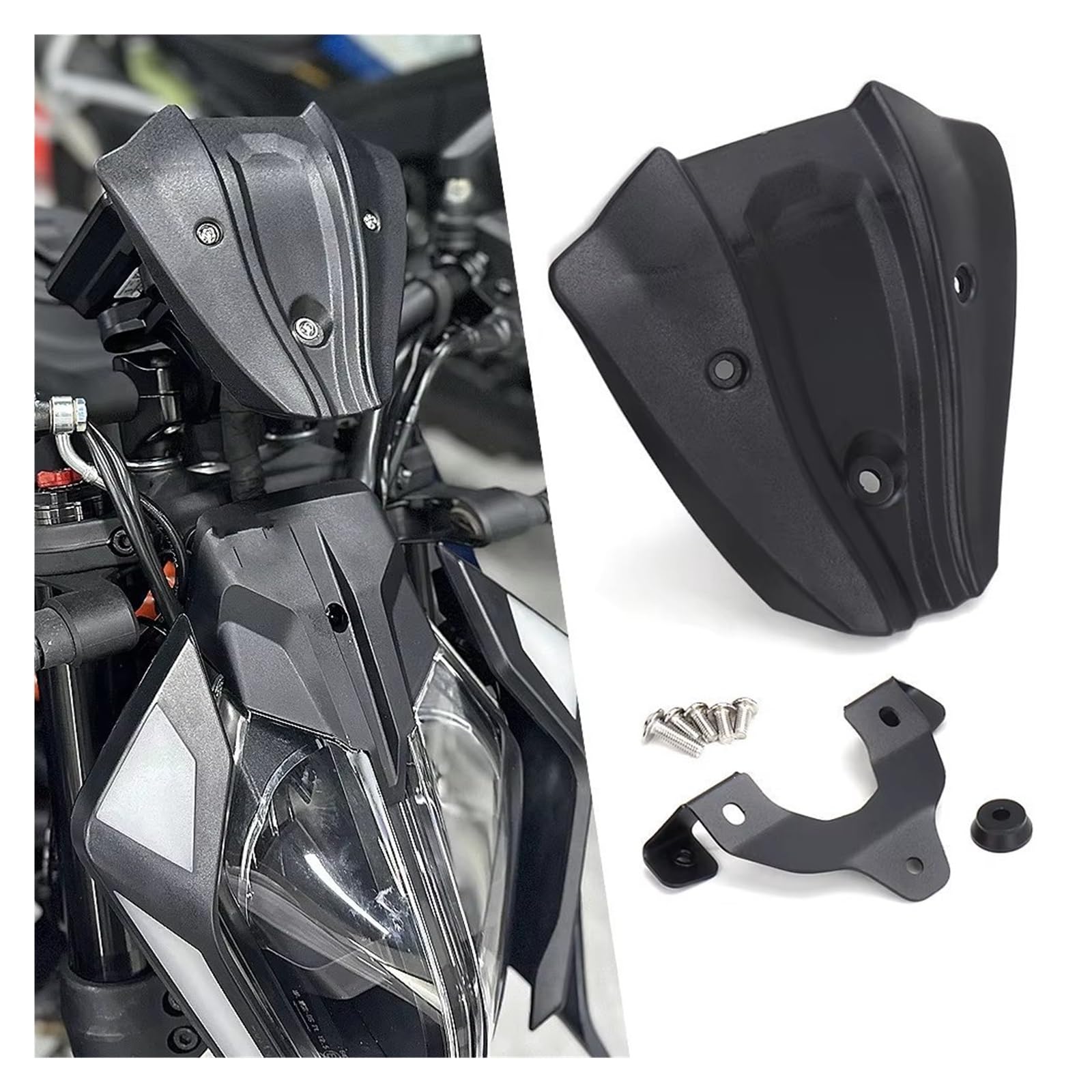 Per 390Duke Per 390DUKE Per 390 Per 390 Per 2024 Parabrezza Per Moto Parabrezza Deflettore Antivento Plastica ABS Nero Accessori Deflettore Parabrezza Moto