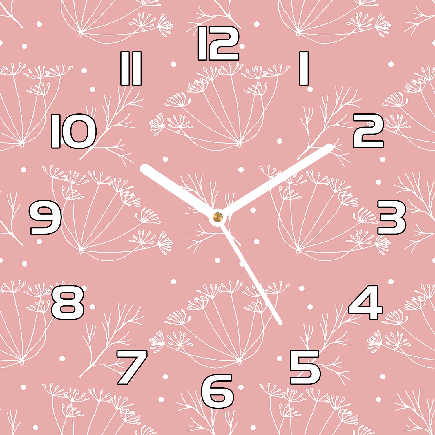 Horloge en verre 30x30 cm Coloray avec aiguilles blanches design moderne Frontière