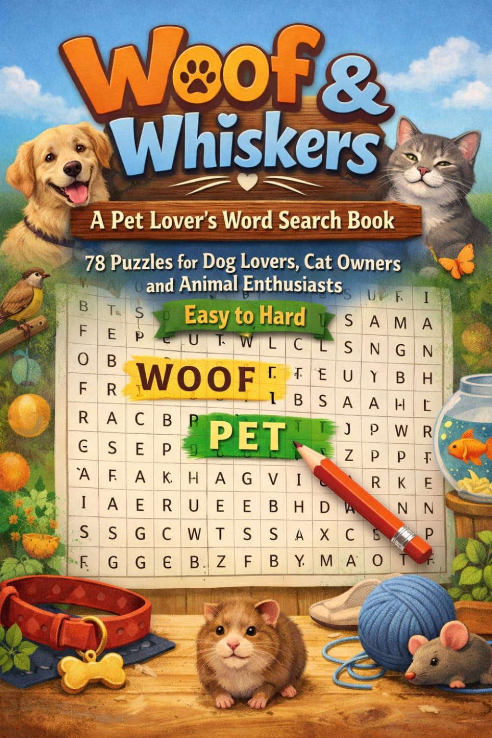 Woof & Whiskers: A Pet Lover's Word Search Book | 78 Puzzles for Dog Lovers, Cat Owners and Animal Enthusiasts — Easy to Hard