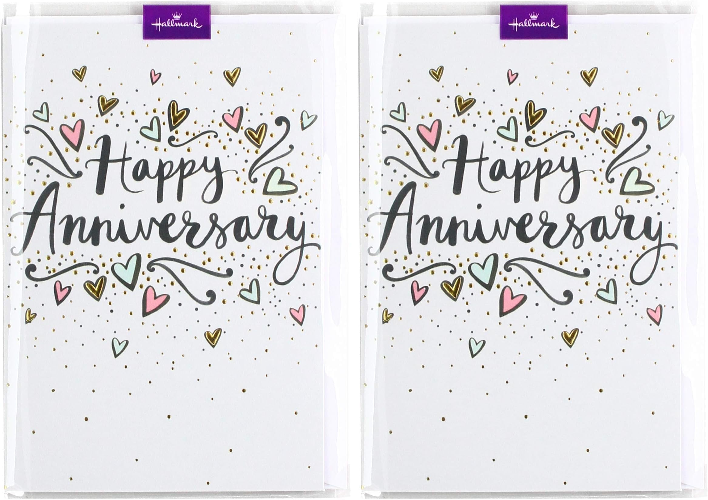 Hallmark Anniversary Card 'Congratulations To Both' - Small (Pack of 2)