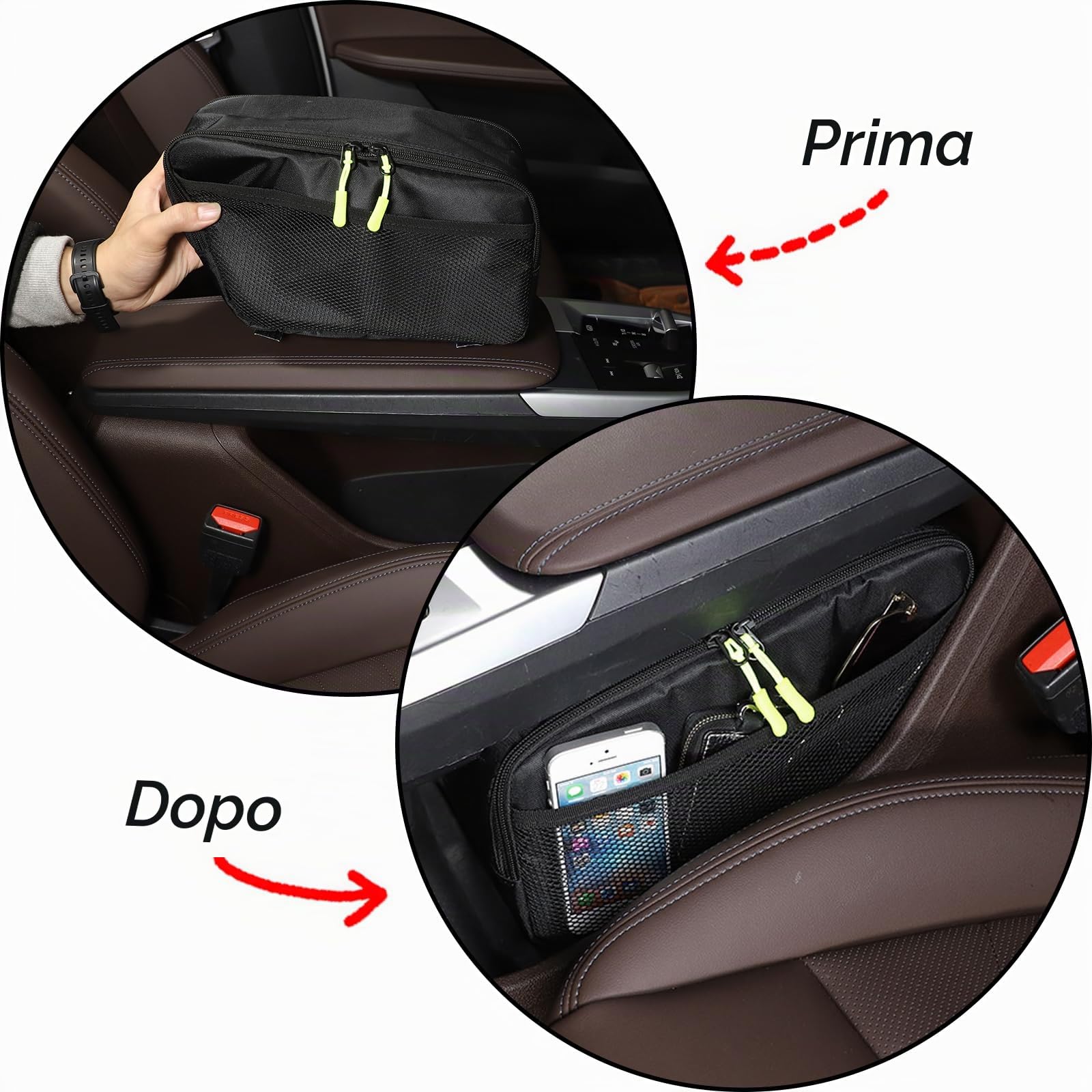 Per X1 U11 2023 2024 Borsa portaoggetti per controllo centrale inferiore, scatola organizer per bracciolo della console centrale, tasche multiple di grande capacità, accessori interni