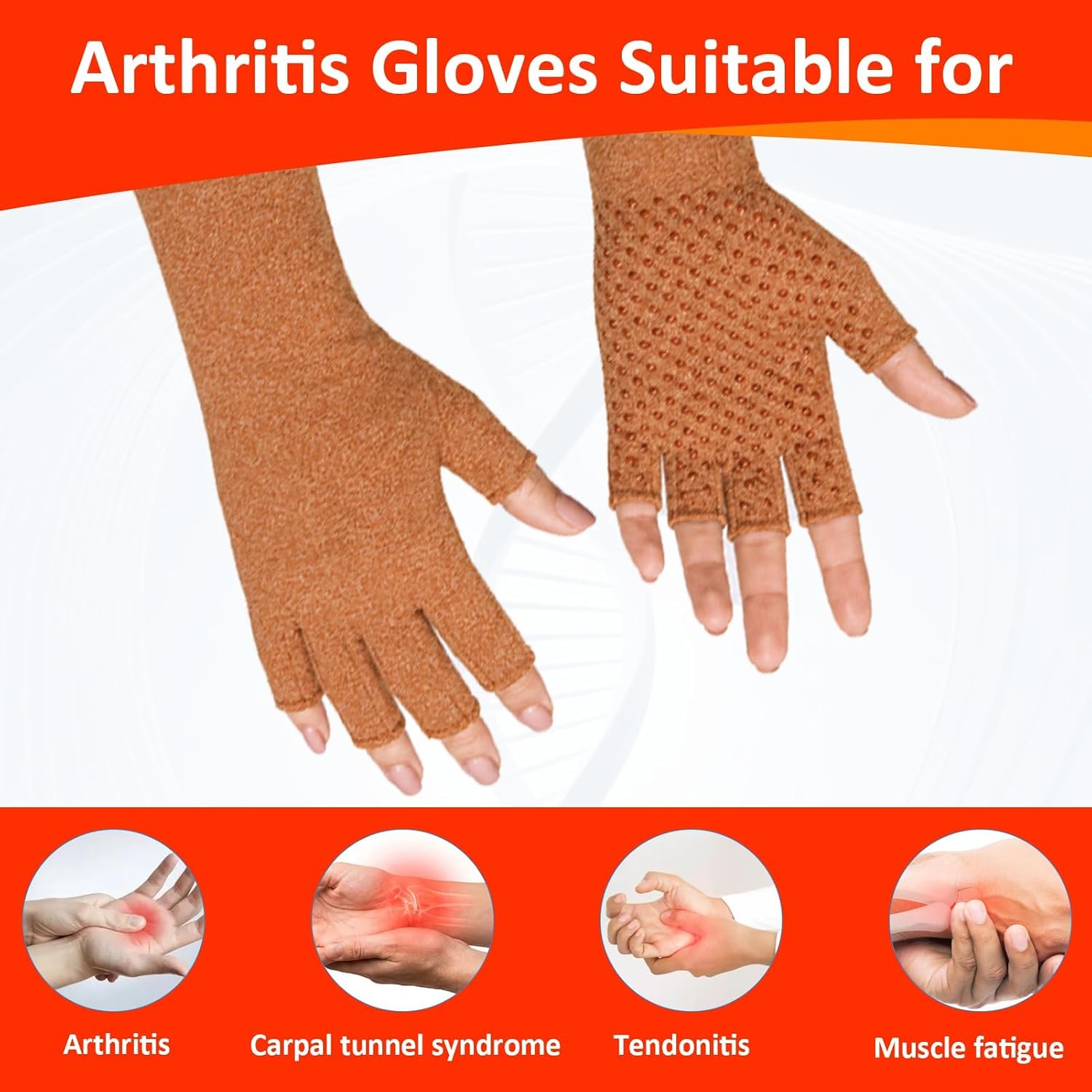 6 Pairs Arthritis Compression Gloves For Women Men