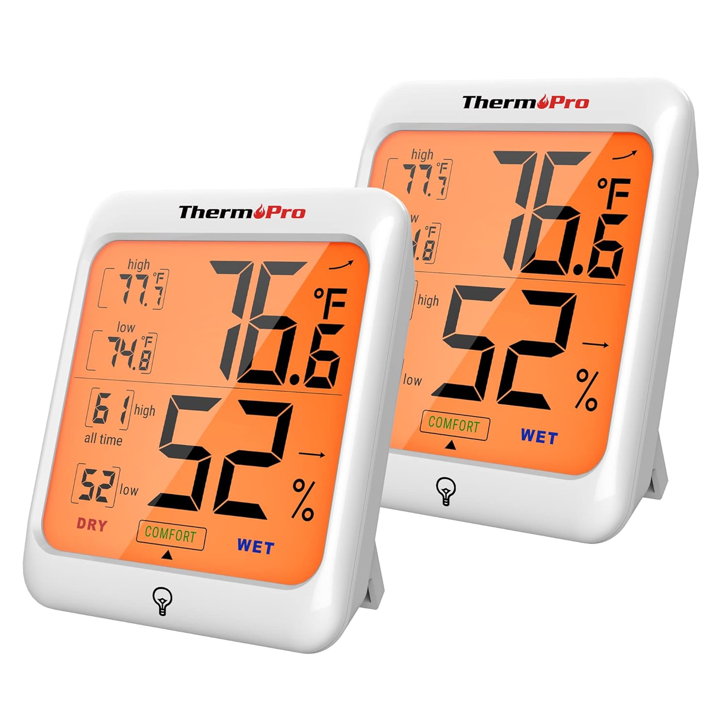 ThermoPro TP53 2 Pieces Hygrometer Humidity Gauge Indicator Digital