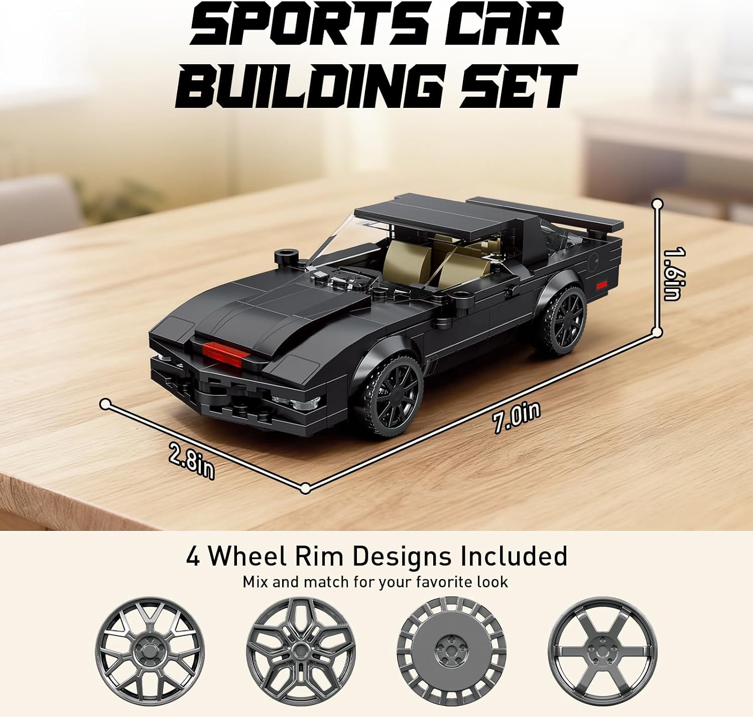 HIGH GODO Car Building Set, Vintage Racing Car Decor Model Kit, Cool Sports Cars Toys Gifts for Adults Teens Age 14+ (332 Pieces) image 4