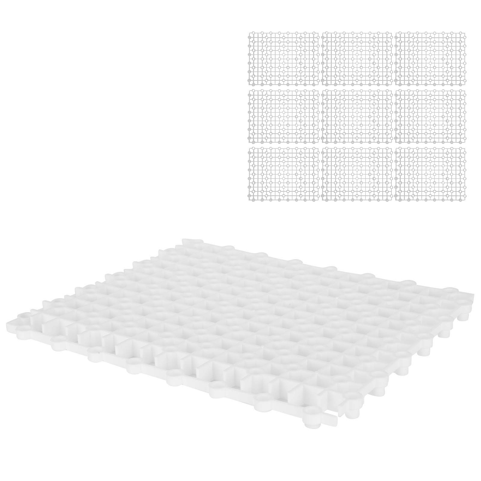 Dzielnik akwarium |10 szt. Panel działowy z PCV i dolna płyta filtracyjna |Wielofunkcyjna platforma do ochrony ryb/krewetek/żółwi (White)