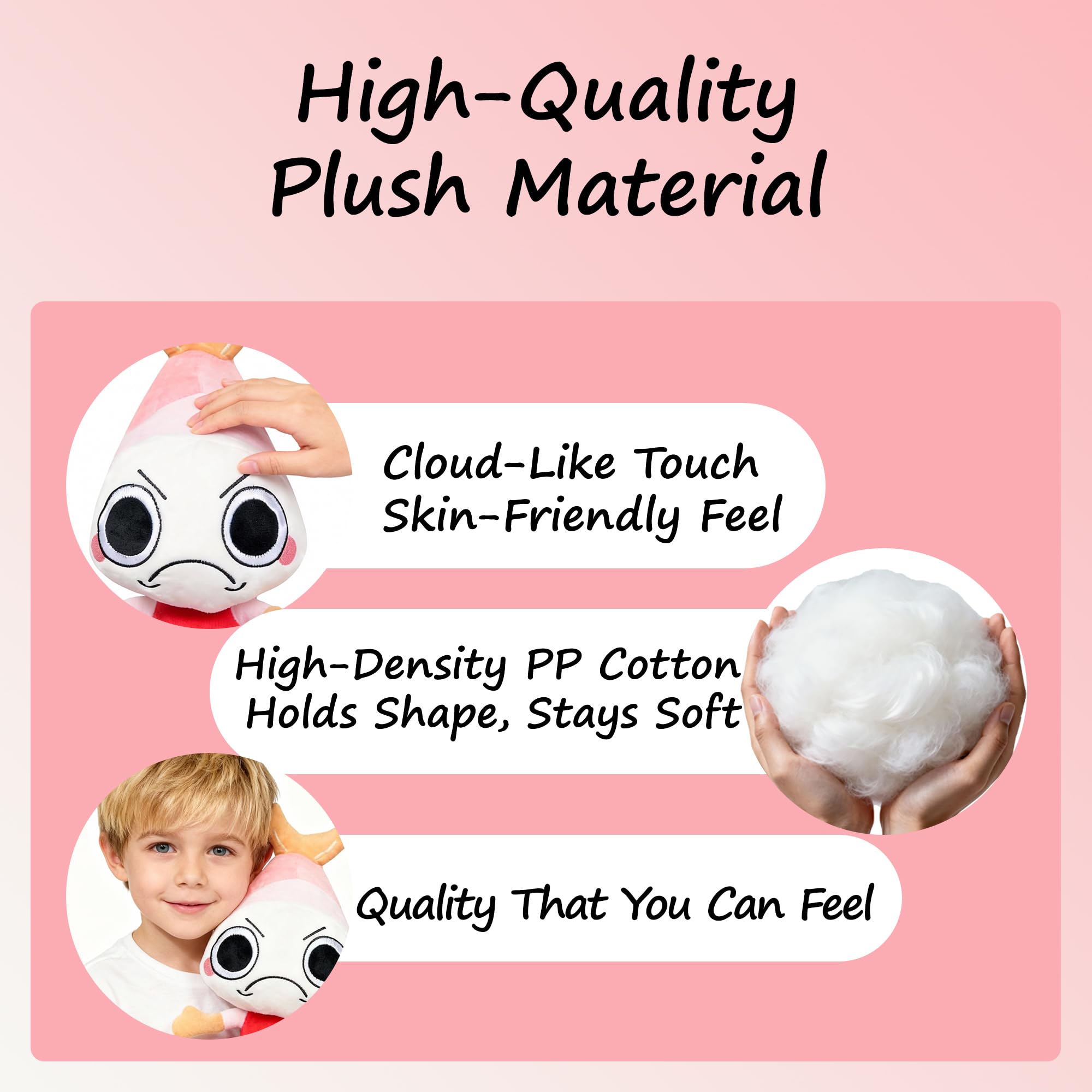 Dandy's World Plush, Dandy's World Plushies Shrimpo, Adorable Collectible Plush Toy Gift for Fans, Huggable Stuffed Doll for Room Decor, Birthday Party Supplies - 3