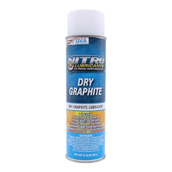 Nitro Lubricants Dry Graphite Spray 12.75oz Fast-Drying Lubricant for Metal & Plastic; Resists Water, Oil, and Chemicals; Performs Under Heat & Pressure in Dry Lube Applications - Made in USA