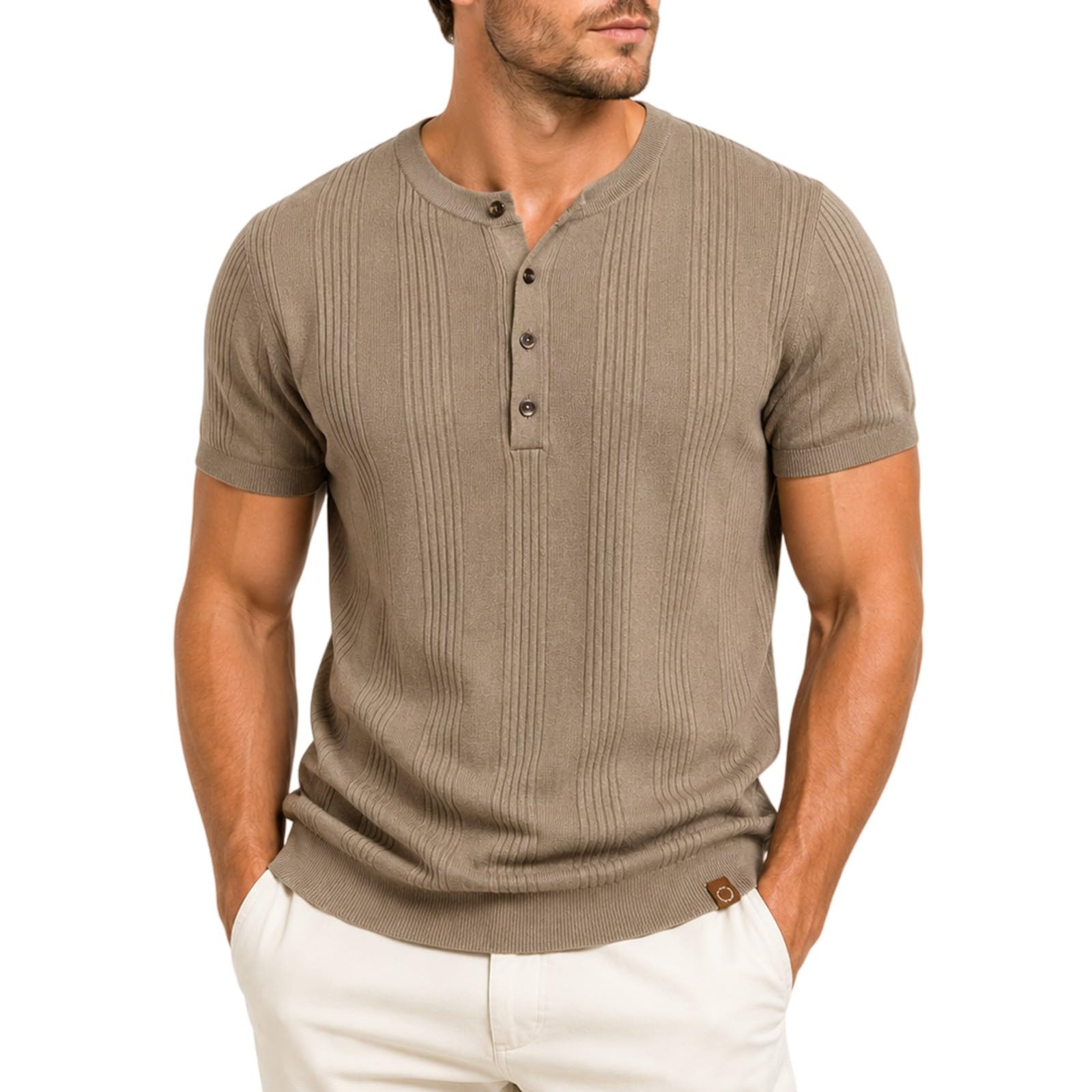 Polo de manga larga para hombre, estilo casual, con bolsillo en el pecho