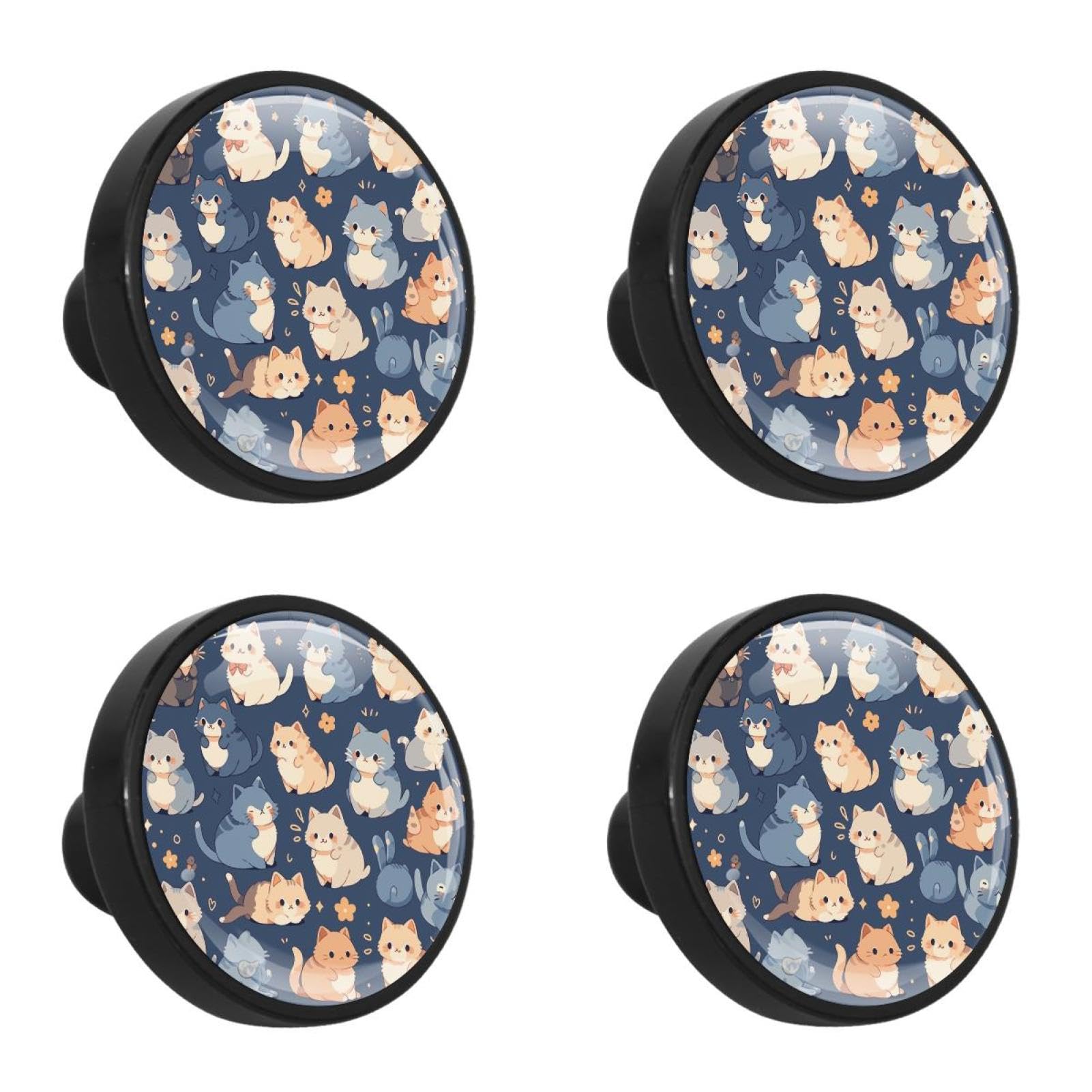 NUEAHEDN 4 PCS Cartoon Animals Cabinet Knobs, Bathroom Drawer Pulls Handles, Round Dresser Knobs Door Knobs for Kitchen Cupboard Nursery Wardrobes
