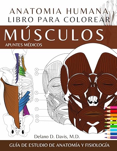 Libro para Colorear de Anatomía Humana Músculos Guía de Anatomía y Fisiología del Sistema Músculoesquelético con Ilustraciones Detalladas (Spanish