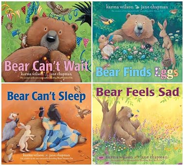 The Bear Books Series 4-Book Collection Set - Heartfelt Picture Books for Kids Ages 48 - Bear Cant Wait, Bear Finds Eggs, Bear Cant Sleep, Bear Feels Sad