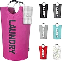 Vista 11 de Caroeas Cesta de lavandería grande Pro de 95 L (13 colores), cesta de lavandería impermeable, bolsa de lavandería con asas acolchadas, cesta de ropa