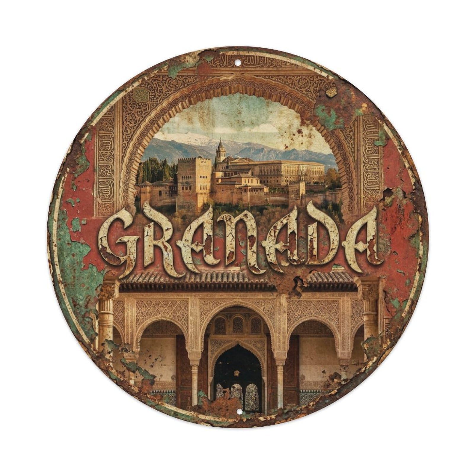 Spain Vintage Travel Granada Metal Tin Sign