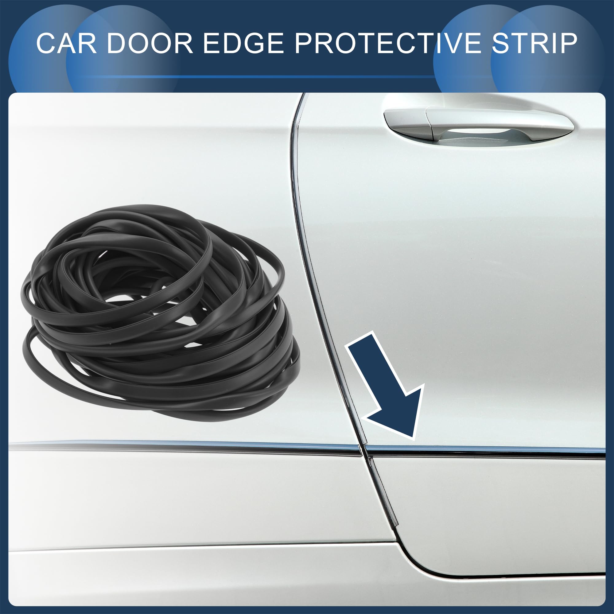 INFINAUTO Universal Car Door Edge Guards, Exterior 26.25ft U-Shaped Door Scratch Protection Guard PVC Black, 1 Pc