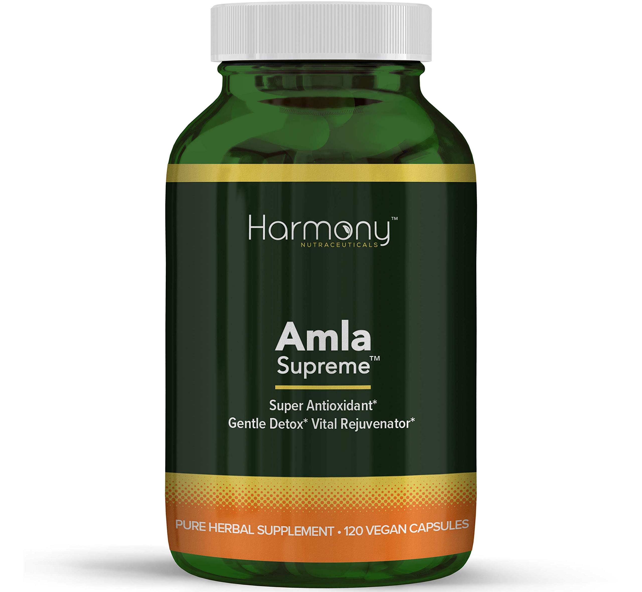 Amla Supreme Highest Potency Full Spectrum Organic Dr. Gumman's Harmony Nutraceuticals Herbal Supplement for Gentle Detox & Vital Rejuvenator, 120 Vegan Capsules, Maximum Bio-Availability