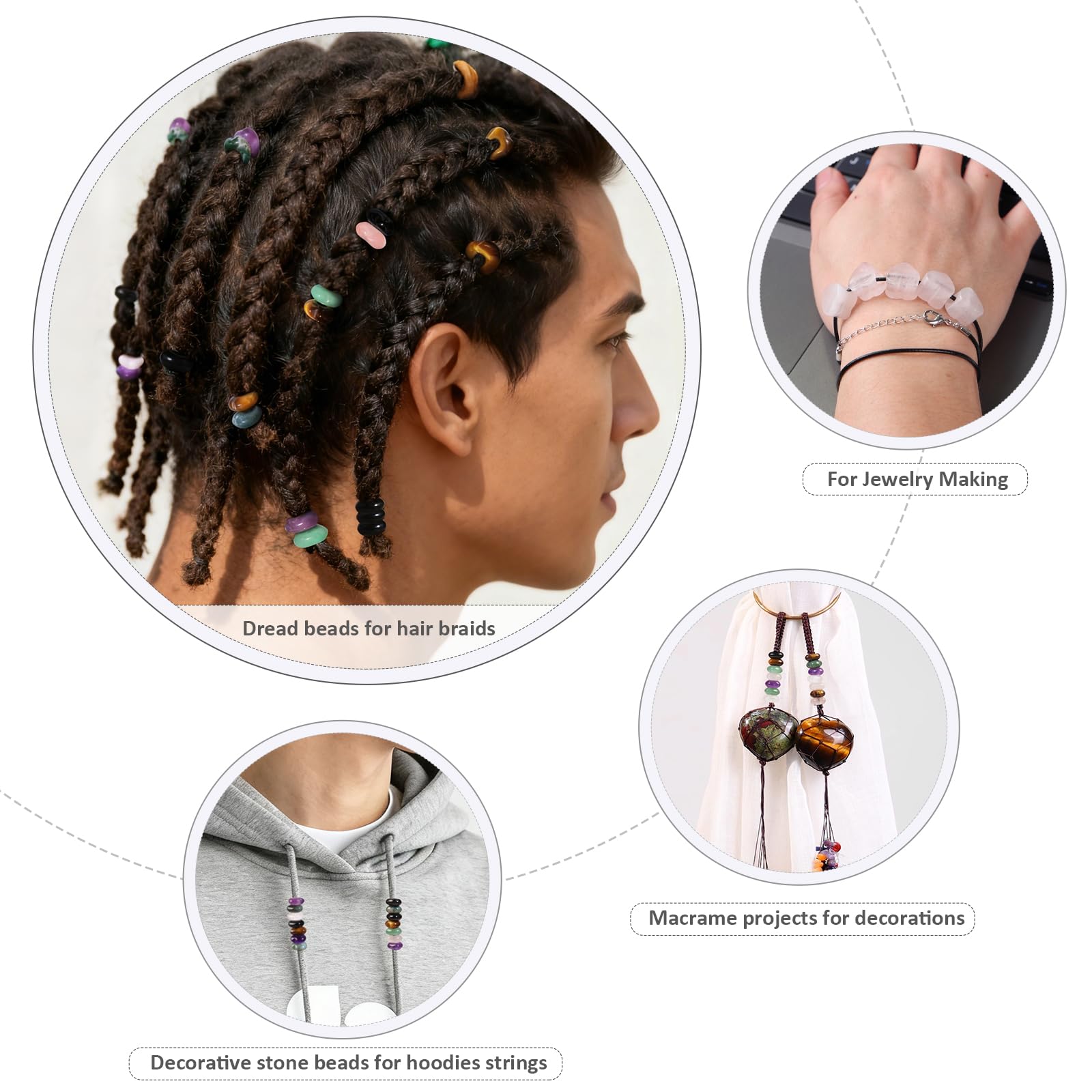 mookaitedecor 30 Stück 16 mm natürliche Fassgrüne Aventurin-Edelsteinperlen mit großem Loch für Schmuckherstellung, ovale lose heilende Kristallsteinperlen zum Basteln europäischer Armbänder,