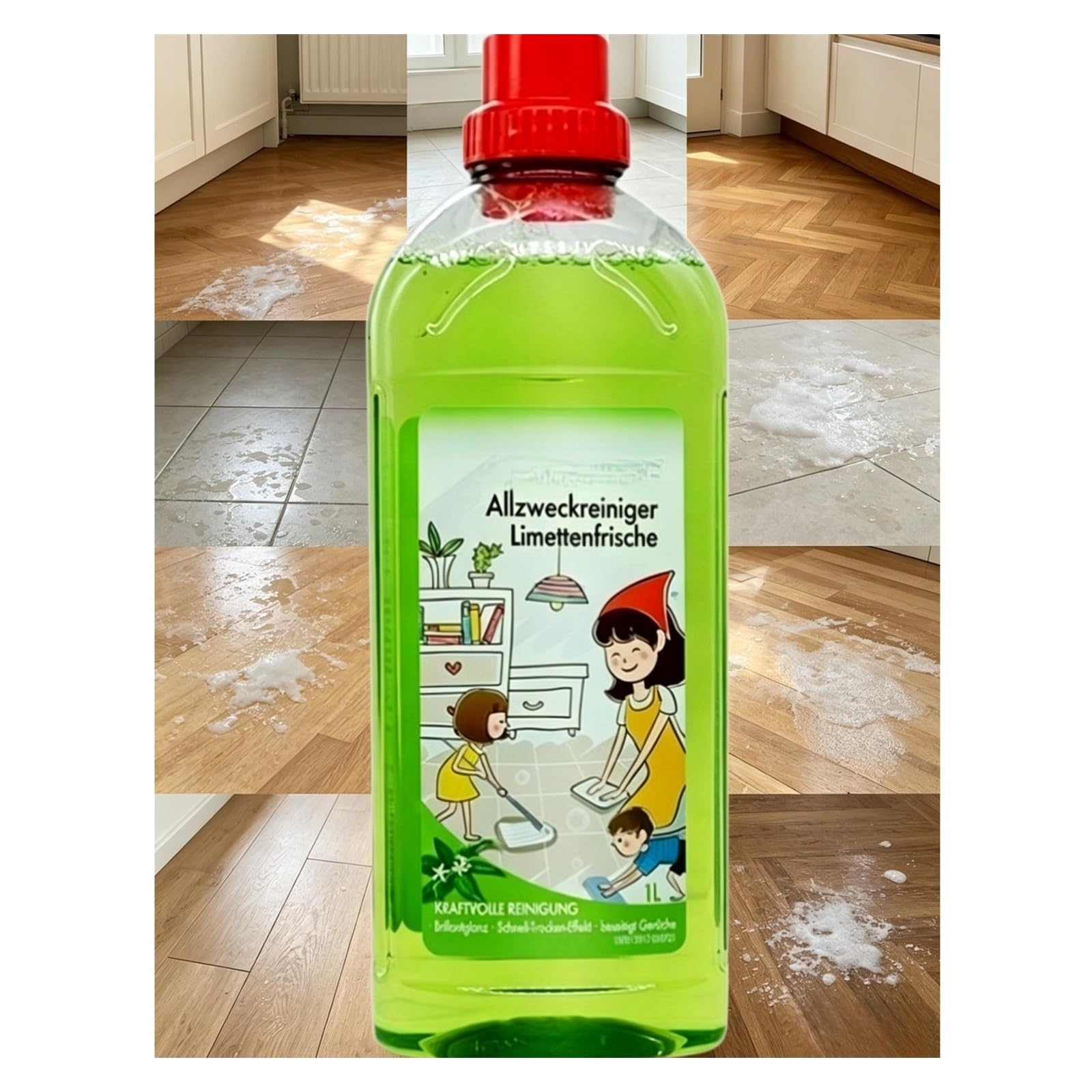 2 Stück/1L Allzweckreiniger, Schnelltrocknender Fliesenreiniger, Kehrzubehör, Staubsauger-Reinigungsflüssigkeit