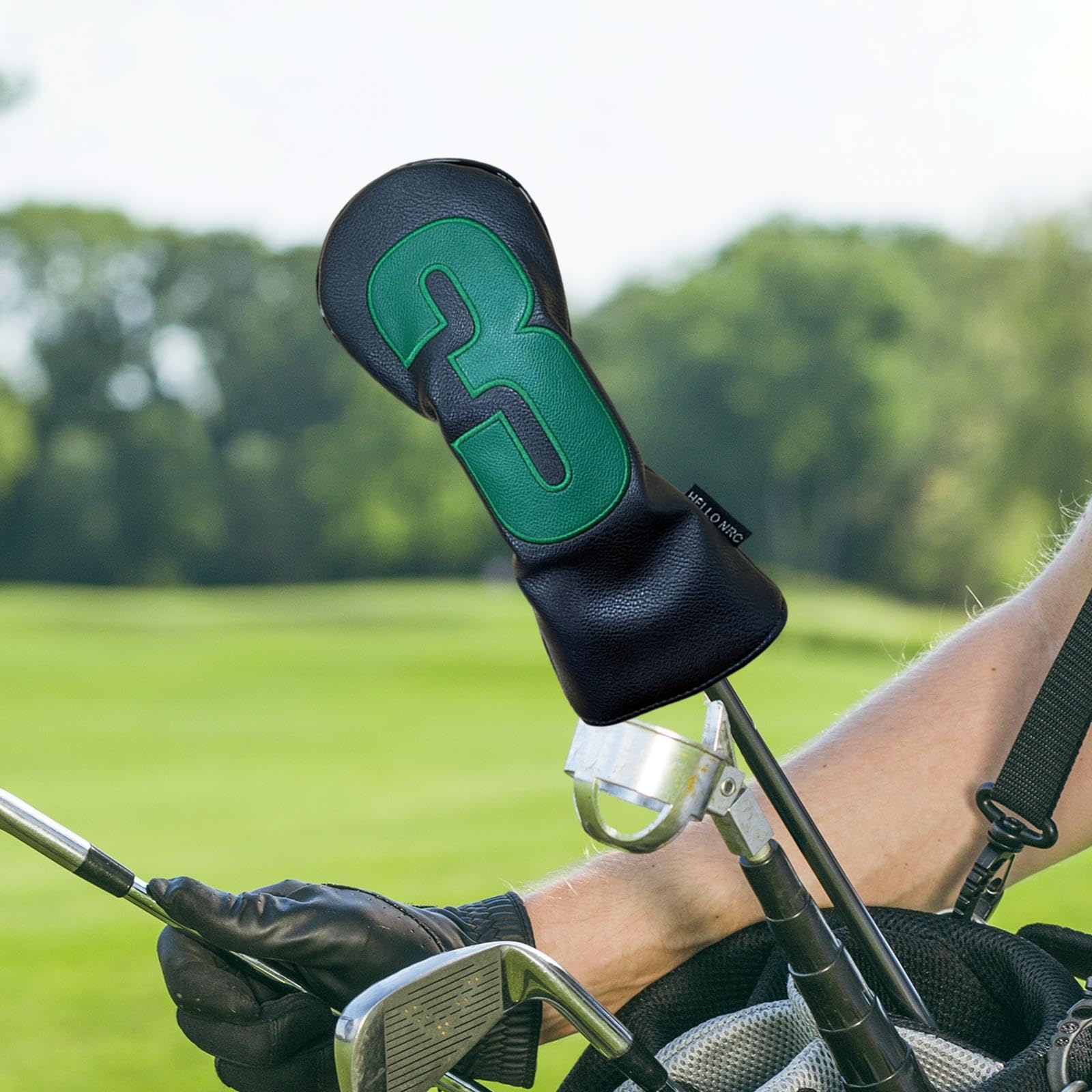 Oshhni Couvre-tête de Club de Golf en Cuir PU, Protection pour Bois, Doublure en Velours, imperméable, Couvre-Chef en Bois de Golf, Cadeau pour