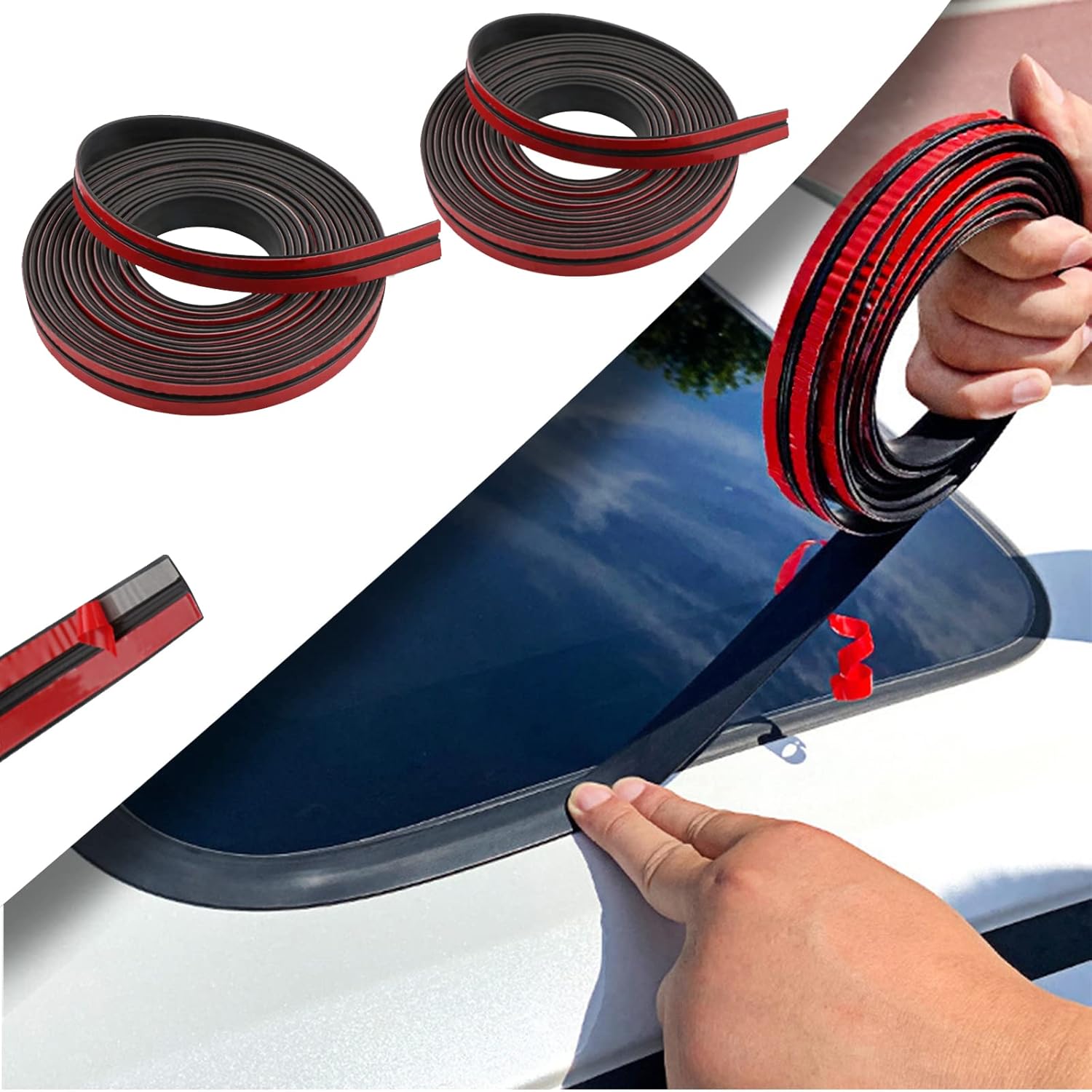 Pincuttee 2Pack Weather Stripping Seal Strip for Doors