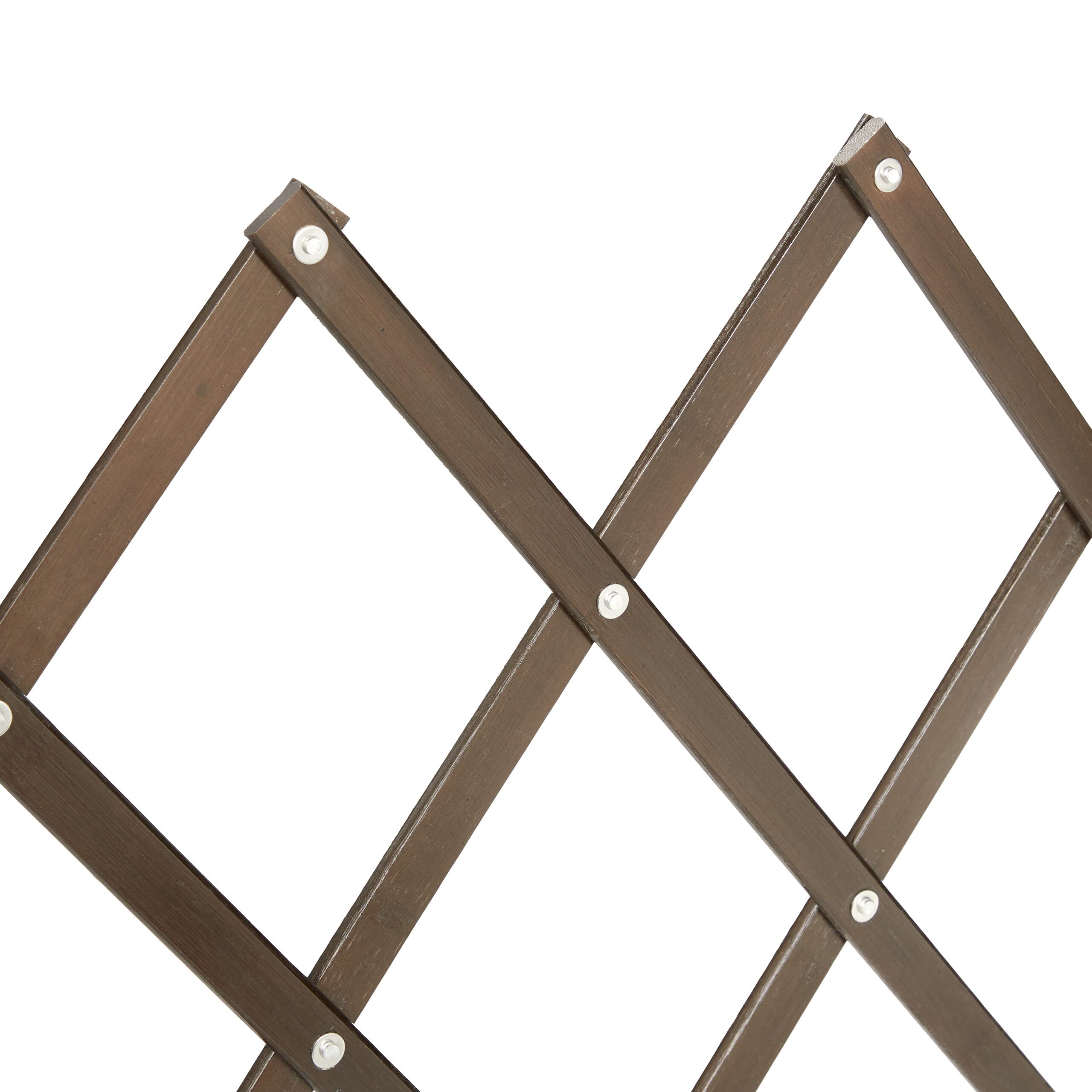 Relaxdays Barrière de sécurité Extensible Jusqu’à 96 cm, Chiens, 48,5-60 cm de Haut, Bambou, escaliers & Porte, Marron