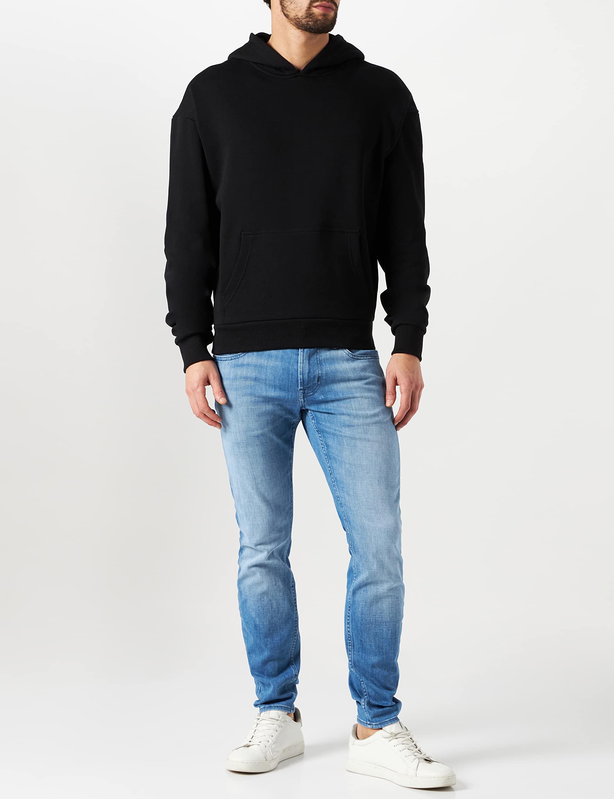 Build Your Brand Męska bluza z kapturem Ultra Heavy Cotton Box Hoody, męska bluza z kapturem, dostępna w wielu różnych kolorach, rozmiary od XS do 5XL, czarny, XS