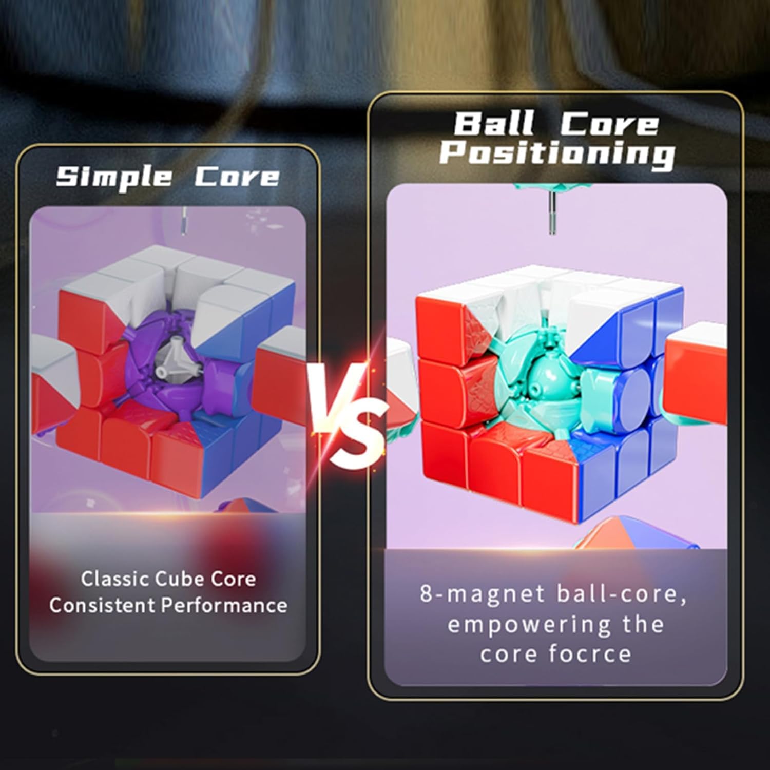 Moyu RS3M V5 2023 Ball Core UV Coated 3x3 Speed Cube with Robot Shape Display Box, 3x3 Puzzle Cube Stickerless RS3M V5 MagLev Master Cube (MagLev+Ball-Core Magic Clothes) Gift for Speed Cuber