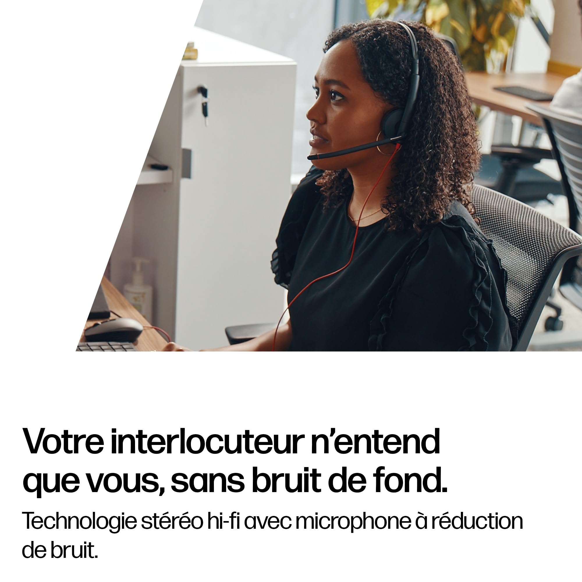 Micro-casque filaire Poly Blackwire 3220 – Microphone antibruit – Conception binaurale – Connexion à un PC/Mac via USB-C ou USB-A – Fonctionne avec Teams, Zoom
