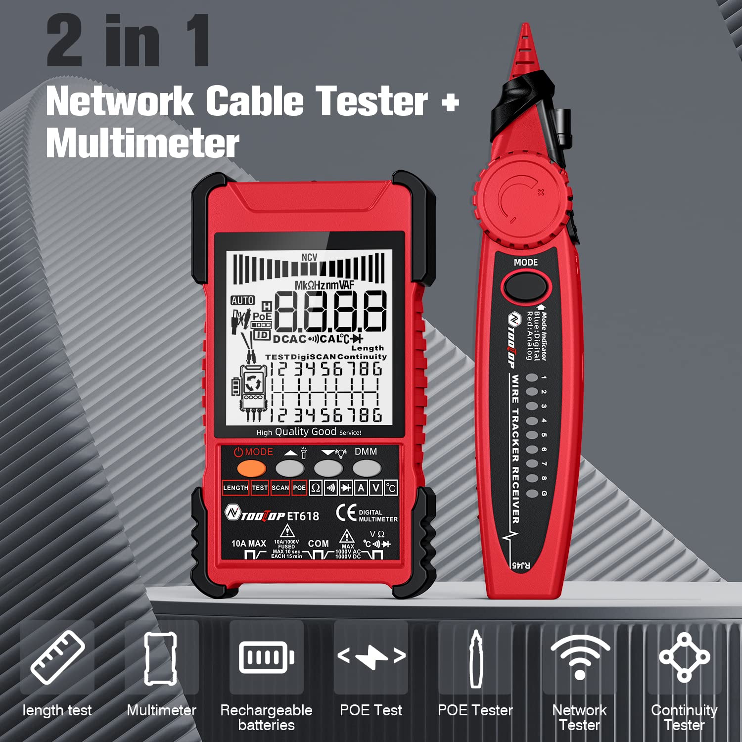 Buy Aiment 2 in 1 ET618 Network Cable Tester With Digital Multimeter