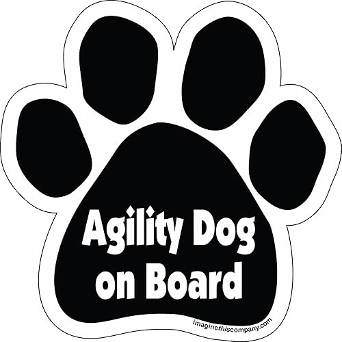 Paw Car Magnet, Agility Dog on Board, 5-12 pulgadas x 5-12 pulgadas