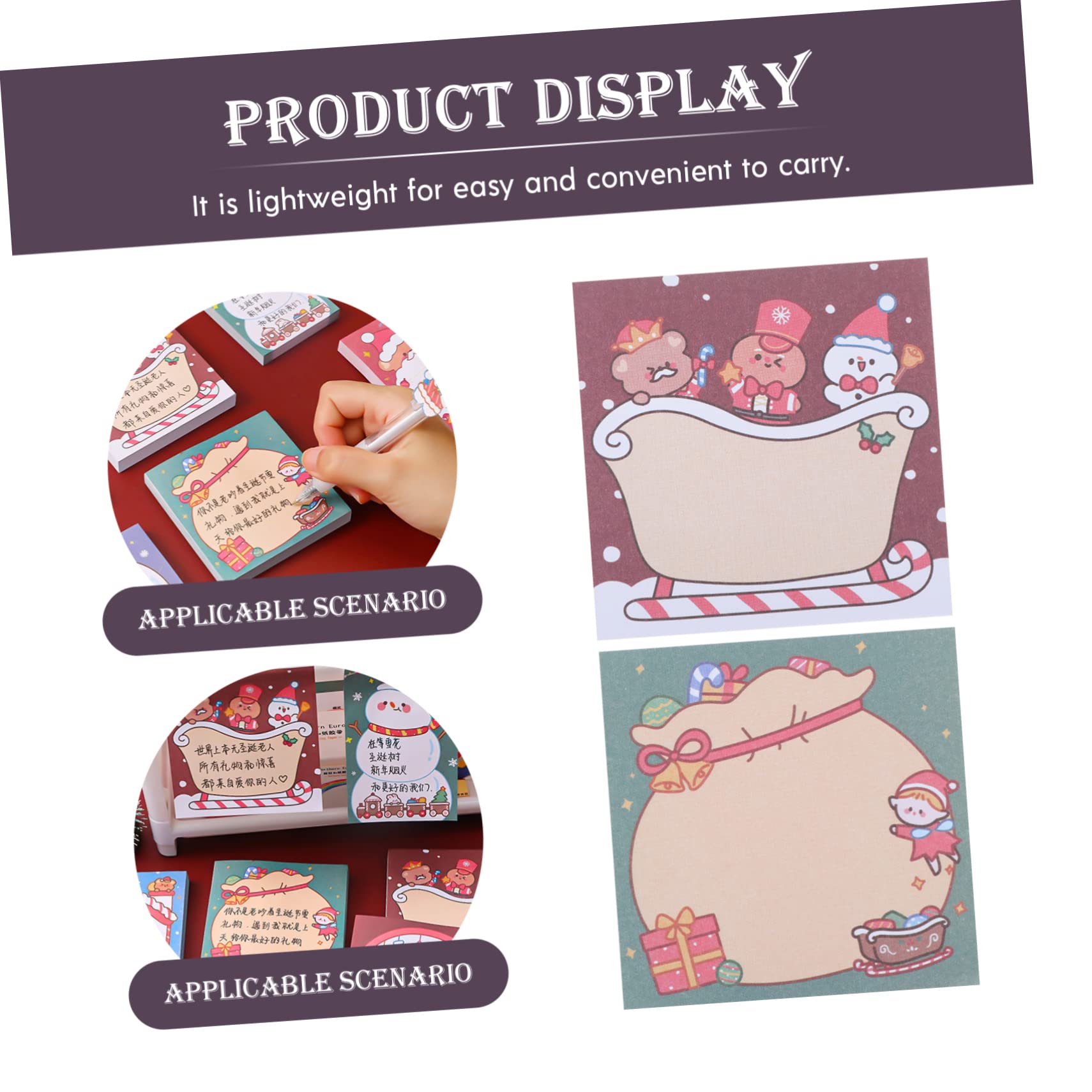 STOBOK 84stücke Xmas Sticky Memo Pads Weihnachtsnotizen Selbstklebende Notizzettel Für Schule Und Büro Dekorative Schreibwaren Praktische Haftnotizen Verschiedenen Designs