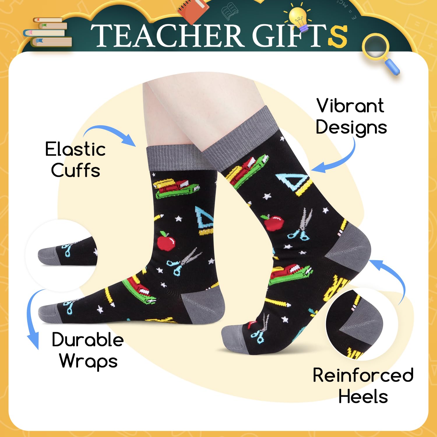 HAPPYPOP Appreciation Gifts for Women Men - Principal Boss Teacher Coach Coworker Socks