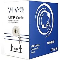 Vista 16 de VIVO Cable Cat5e a granel de 1,000 pies, cable Ethernet CCA, 24 AWG, caja de extracción UTP, red LAN, azul, CABLE-V001B