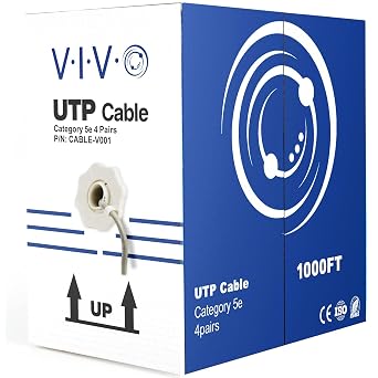 VIVO Gray 1,000ft Bulk Cat5e Wire, CABLE-V001