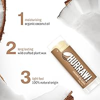 Vista 2 de Hurraw! Bálsamo labial de coco, paquete de 2: orgánico, certificado vegano, sin crueldad y sin gluten. Sin OMG, ingredientes 100% naturales. Sin