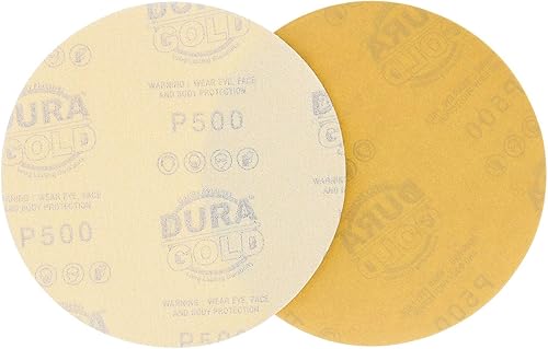 Miniatura 10 de Dura-Gold - Premium - Discos de lijado dorados de grano 40 de 6 pulgadas sin agujero para lijadoras DA - Caja de 25 discos de acabado de papel de
